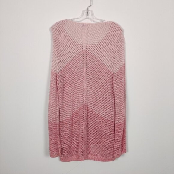 Reitmans Women's Colorblock Pink Hollow Cotton Sweater Size XL Lightweight Beach - Picture 3 of 7